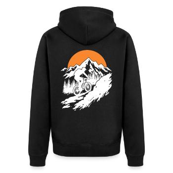Aventure en VTT dans la nature - Veste à capuche bio Premium Unisexe - noir - Dos - Nico (187cm)