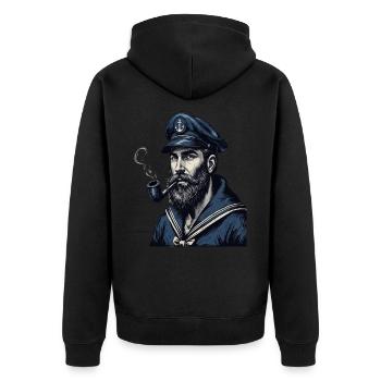 Capitaine Hambourg St Pauli Crâne de la ville hanséatique - Veste à capuche bio Premium Unisexe - noir - Dos - Nico (187cm)