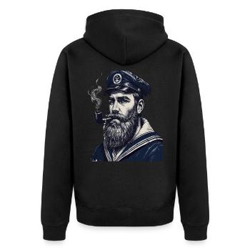 Capitaine Hambourg St Pauli Crâne de la ville hanséatique - Veste à capuche bio Premium Unisexe - noir - Dos - Nico (187cm)