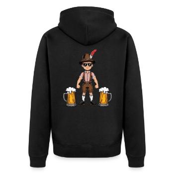 Garçon à Lederhosen Bière JGA Majorque Bavière Alcool - Veste à capuche bio Premium Unisexe - noir - Dos - Nico (187cm)