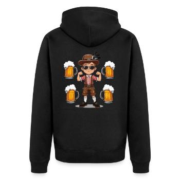 Garçon à Lederhosen Bière JGA Majorque Bavière Alcool - Veste à capuche bio Premium Unisexe - noir - Dos - Nico (187cm)