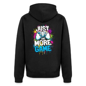 Juste un jeu de plus - Gamer Saying with Controller - Veste à capuche bio Premium Unisexe - noir - Dos - Nico (187cm)