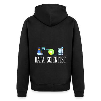 Datenwissenschaftler Data Science Wissenschaft - Unisex Premium Bio Zip Hoodie - Schwarz - Hinten - Nico (187cm)