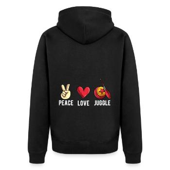 Jonglieren - Unisex Premium Bio Zip Hoodie - Schwarz - Hinten - Nico (187cm)
