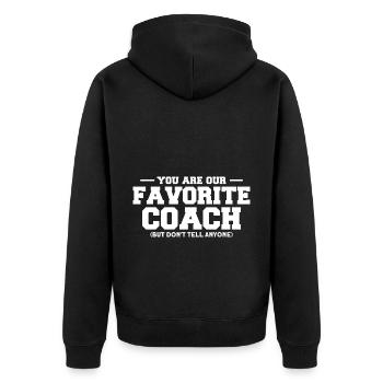 Sports Player Sports Coach Coaches Gift - Unisex Premium Organic Zip Hoodie - black - Back - Nico (187cm)