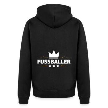 Fussballer Fussball Spieler - Unisex Premium Bio Zip Hoodie - Schwarz - Hinten - Nico (187cm)