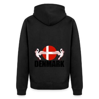 Denmark Danish Denmark Flag National Animal - Unisex Premium Organic Zip Hoodie - black - Back - Nico (187cm)
