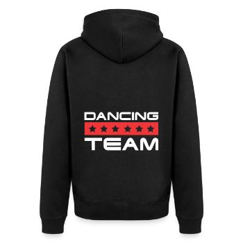 Dancing Crew - Unisex Premium Bio Zip Hoodie - Schwarz - Hinten - Nico (187cm)