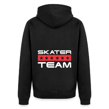 Skater Crew - Unisex Premium Bio Zip Hoodie - Schwarz - Hinten - Nico (187cm)