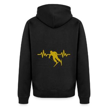 Heartbeat Ski Ski freestyle - Veste à capuche bio Premium Unisexe - noir - Dos - Nico (187cm)