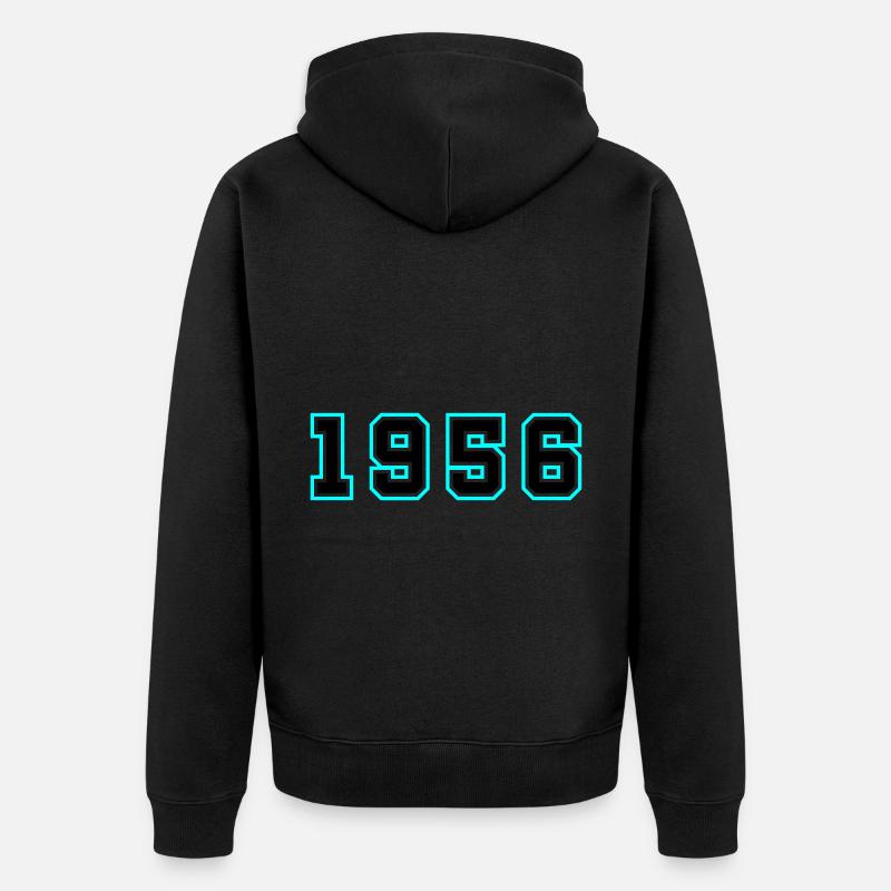 1956 Année Anniversaire - Veste à capuche bio Premium Unisexe - noir