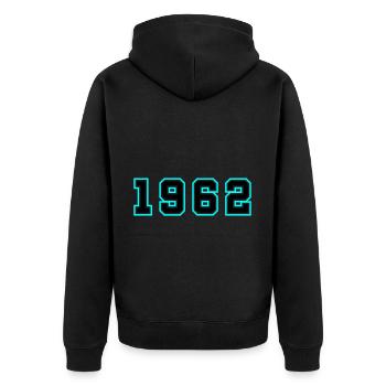 1962 Année Anniversaire - Veste à capuche bio Premium Unisexe - noir - Dos - Nico (187cm)