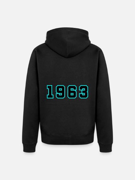 1963 Year Birthday - Unisex Premium Organic Zip Hoodie - black