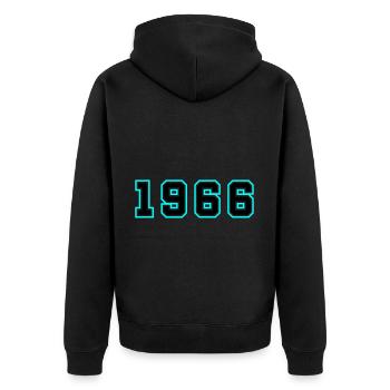 1966 Year Birthday - Unisex Premium Organic Zip Hoodie - black - Back - Nico (187cm)