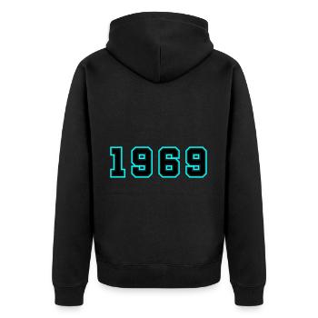 1969 Year Birthday - Unisex Premium Organic Zip Hoodie - black - Back - Nico (187cm)