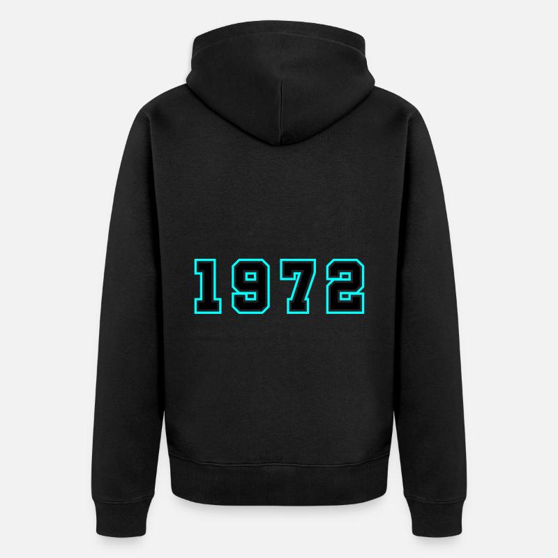 1972 Année Anniversaire - Veste à capuche bio Premium Unisexe - noir