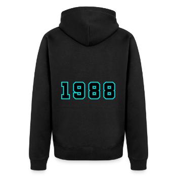 1988 Jahr Geburtstag - Unisex Premium Bio Zip Hoodie - Schwarz - Hinten - Nico (187cm)
