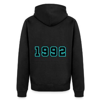 1992 Year Birthday - Unisex Premium Organic Zip Hoodie - black - Back - Nico (187cm)