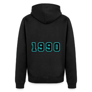 1990 Year Birthday - Unisex Premium Organic Zip Hoodie - black - Back - Nico (187cm)