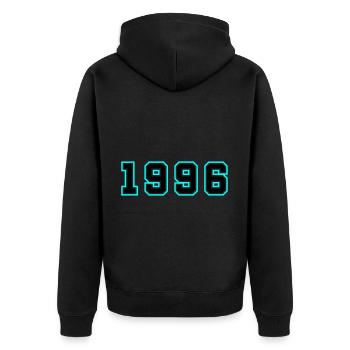 1996 Année Anniversaire - Veste à capuche bio Premium Unisexe - noir - Dos - Nico (187cm)