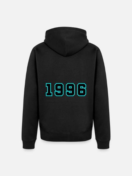 1996 Year Birthday - Unisex Premium Organic Zip Hoodie - black