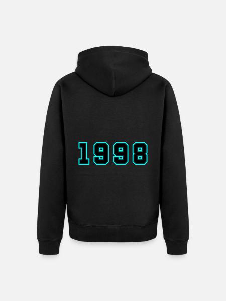 1998 Year Birthday - Unisex Premium Organic Zip Hoodie - black