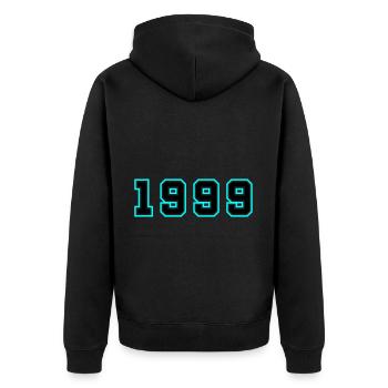 1999 Année Anniversaire - Veste à capuche bio Premium Unisexe - noir - Dos - Nico (187cm)