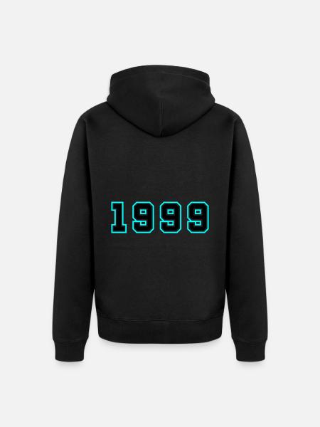 1999 Year Birthday - Unisex Premium Organic Zip Hoodie - black