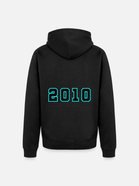 2010 Year Birthday - Unisex Premium Organic Zip Hoodie - black