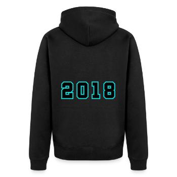 2018 Year Birthday - Unisex Premium Organic Zip Hoodie - black - Back - Nico (187cm)