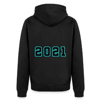 2021 Year Birthday - Unisex Premium Organic Zip Hoodie - black - Back - Nico (187cm)