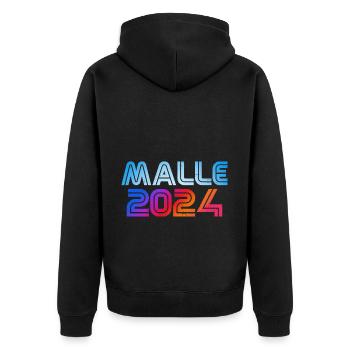 Malle 2024 - Unisex Premium Organic Zip Hoodie - black - Back - Nico (187cm)