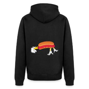Hot Dog Bodybuilding Fitness Gym Gift - Unisex Premium Organic Zip Hoodie - black - Back - Nico (187cm)
