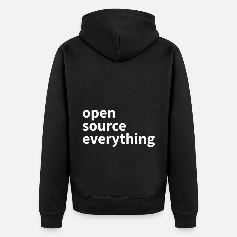 Open Source Everything - Unisex Premium Bio Zip Hoodie - Schwarz