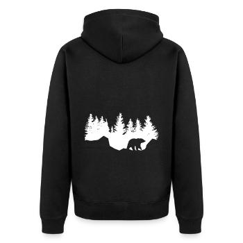 Arbres - Ours - - Veste à capuche bio Premium Unisexe - noir - Dos - Nico (187cm)