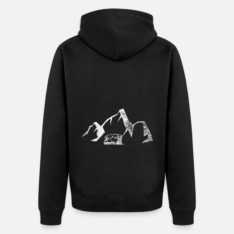 Berg - Camping Van - (7) - Unisex Premium Bio Zip Hoodie - Schwarz