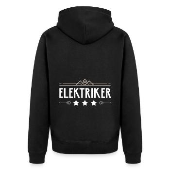 Elektriker Beruf - Unisex Premium Bio Zip Hoodie - Schwarz - Hinten - Nico (187cm)