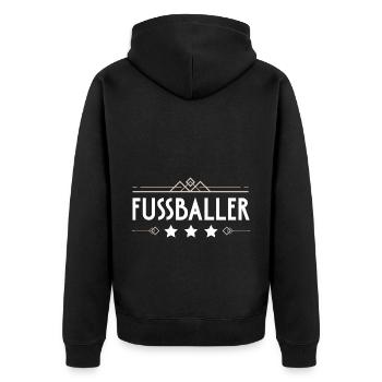 Fussballer Fussball Spieler - Unisex Premium Bio Zip Hoodie - Schwarz - Hinten - Nico (187cm)