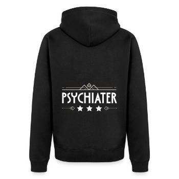 Psychiater Beruf - Unisex Premium Bio Zip Hoodie - Schwarz - Hinten - Nico (187cm)