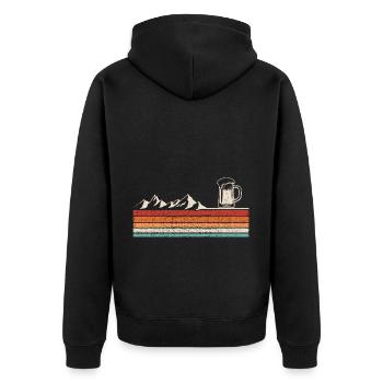 Beer Glass Heartbeat - Unisex Premium Organic Zip Hoodie - black - Back - Nico (187cm)
