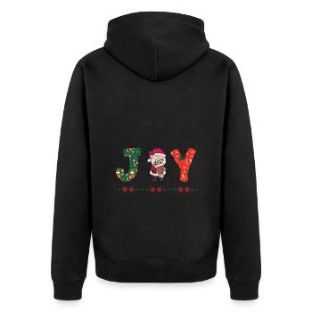 Frohe Weihnachten Weihnachtsmann Hohoho - Unisex Premium Bio Zip Hoodie - Schwarz - Hinten - Nico (187cm)
