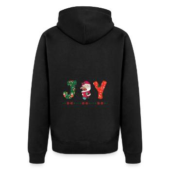 Frohe Weihnachten Weihnachtsmann Hohoho - Unisex Premium Bio Zip Hoodie - Schwarz - Hinten - Nico (187cm)