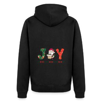 Frohe Weihnachten Weihnachtsmann Hohoho - Unisex Premium Bio Zip Hoodie - Schwarz - Hinten - Nico (187cm)