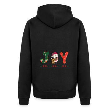 Frohe Weihnachten Weihnachtsmann Hohoho - Unisex Premium Bio Zip Hoodie - Schwarz - Hinten - Nico (187cm)