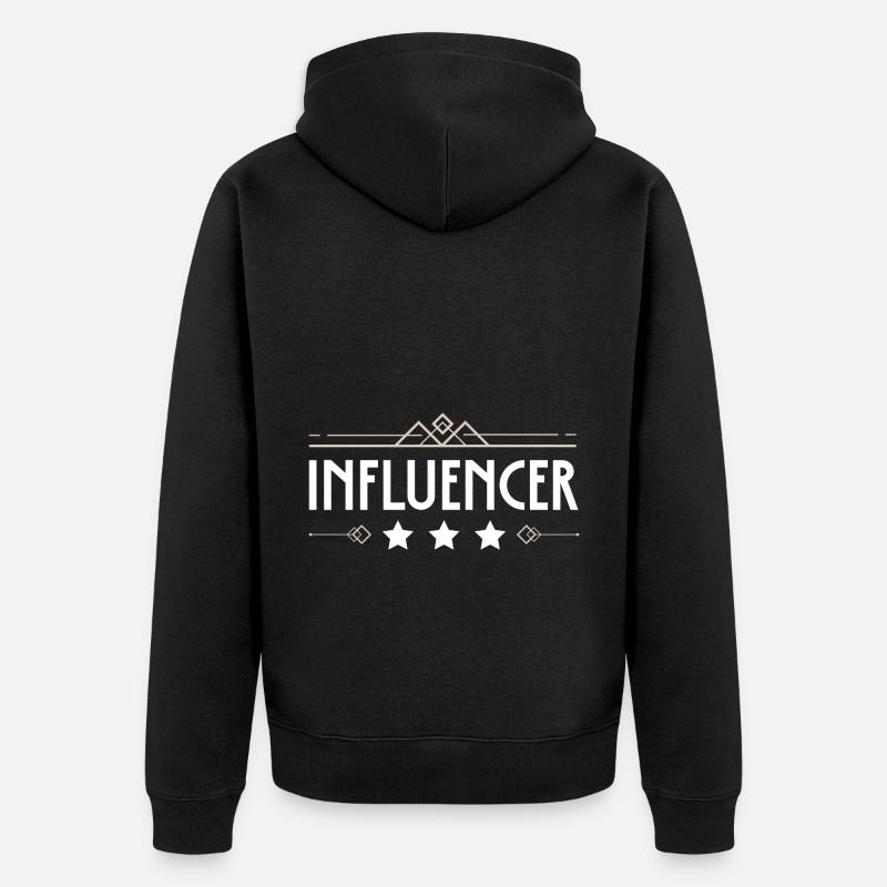 Influencer Beruf - Unisex Premium Bio Zip Hoodie - Schwarz