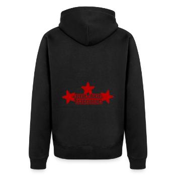 Anti fascist three stars star - Unisex Premium Organic Zip Hoodie - black - Back - Nico (187cm)