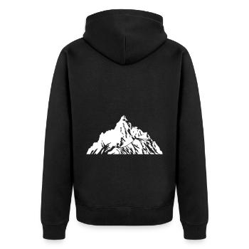 Montagnes Symbole Silhouette Nature - Veste à capuche bio Premium Unisexe - noir - Dos - Nico (187cm)