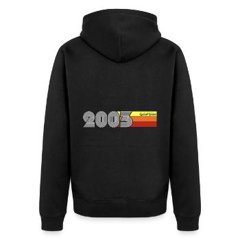 2003 Birthday born in 2003 Retro Vintage - Unisex Premium Organic Zip Hoodie - black - Back - Nico (187cm)