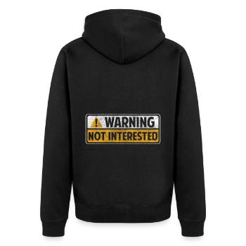 Rebell Nein Gelassenheit - Unisex Premium Bio Zip Hoodie - Schwarz - Hinten - Nico (187cm)