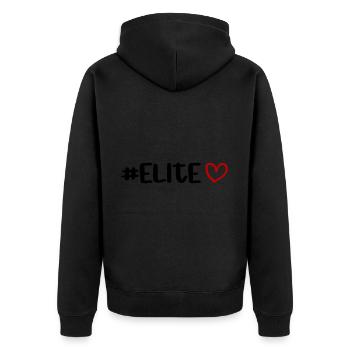 Elite heart - Unisex Premium Organic Zip Hoodie - black - Back - Nico (187cm)
